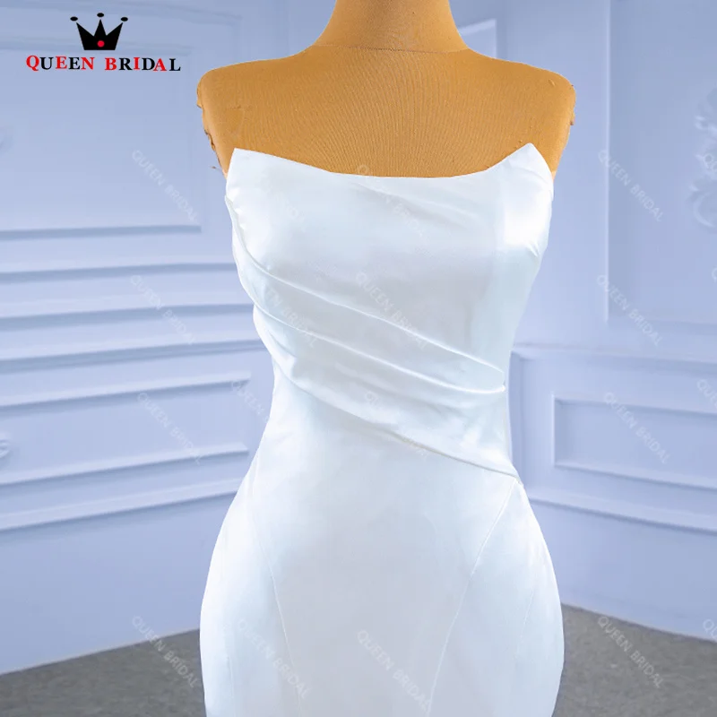 인어 웨딩 원피스 새틴 스트랩리스 민소매 드레스, 2023 robr de mariée en, 우아한 맞춤형 XX38