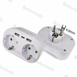 Presa a muro ue ciabatta USB 250V 16A presa ca prolunga di alimentazione 4000W prese convertitore adattatore spina Standard europeo da 1 a 2