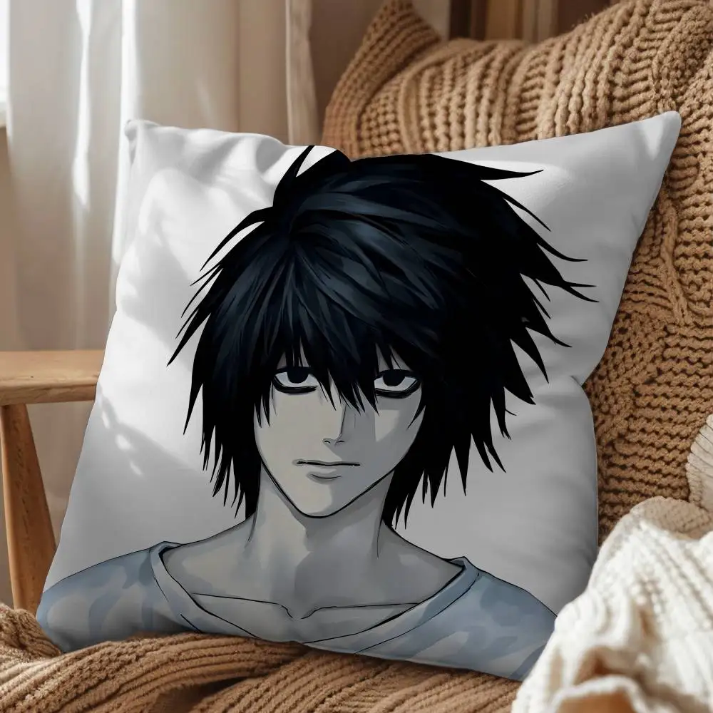 Impulse Mello Death Note insane L Lawliet Pillow Case Anti-dustmite Pillowcase Invisible zipper silky short plush Sofa 3