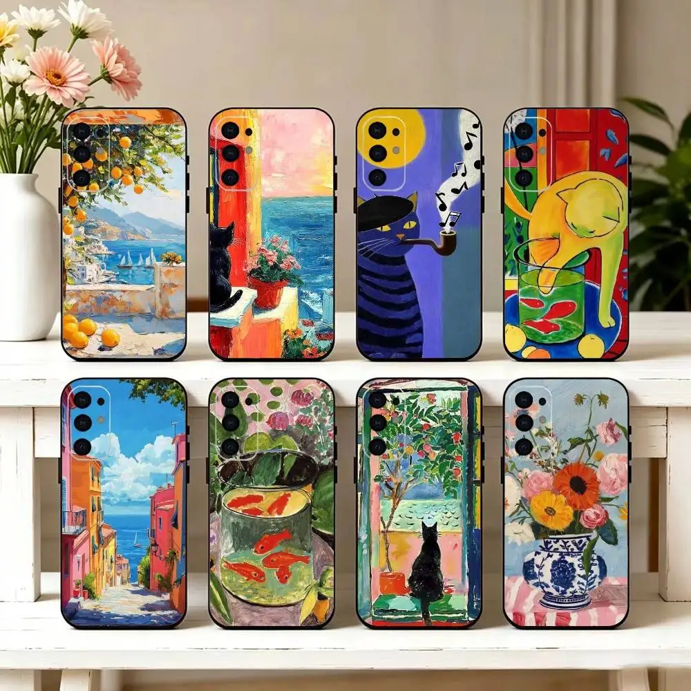 Henri Matisse Art Paintings Phone Case Black Silicone Soft For Samsung S25,S24,S21,S22,S23,S30,Ultra,S20,Plus,Fe,Lite