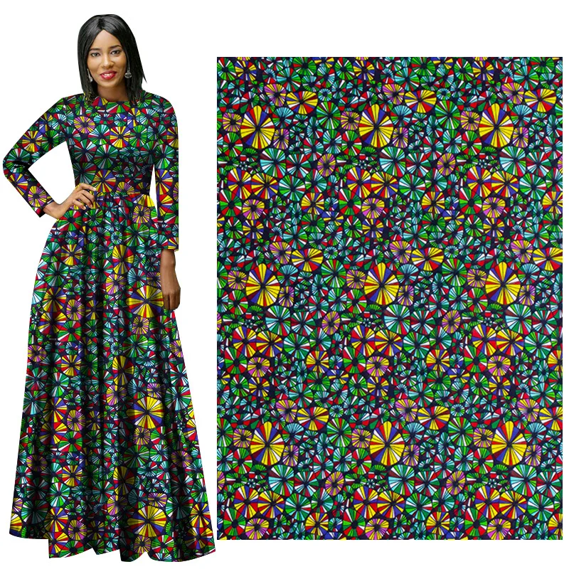 Tela de cera africana, tela de algodón Ankara disponible en varios colores, 6 yardas, 100% algodón para coser