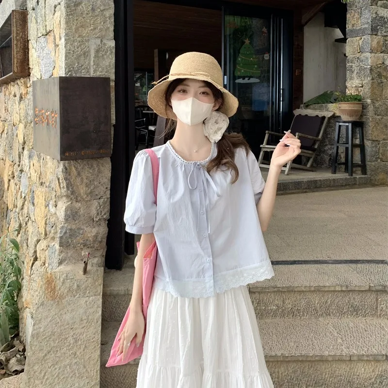 

Корейский женский топ на шнуровке Sle Fre, лето 2023, новый модный утягивающий топ из хлопкового материала, повседневная одежда