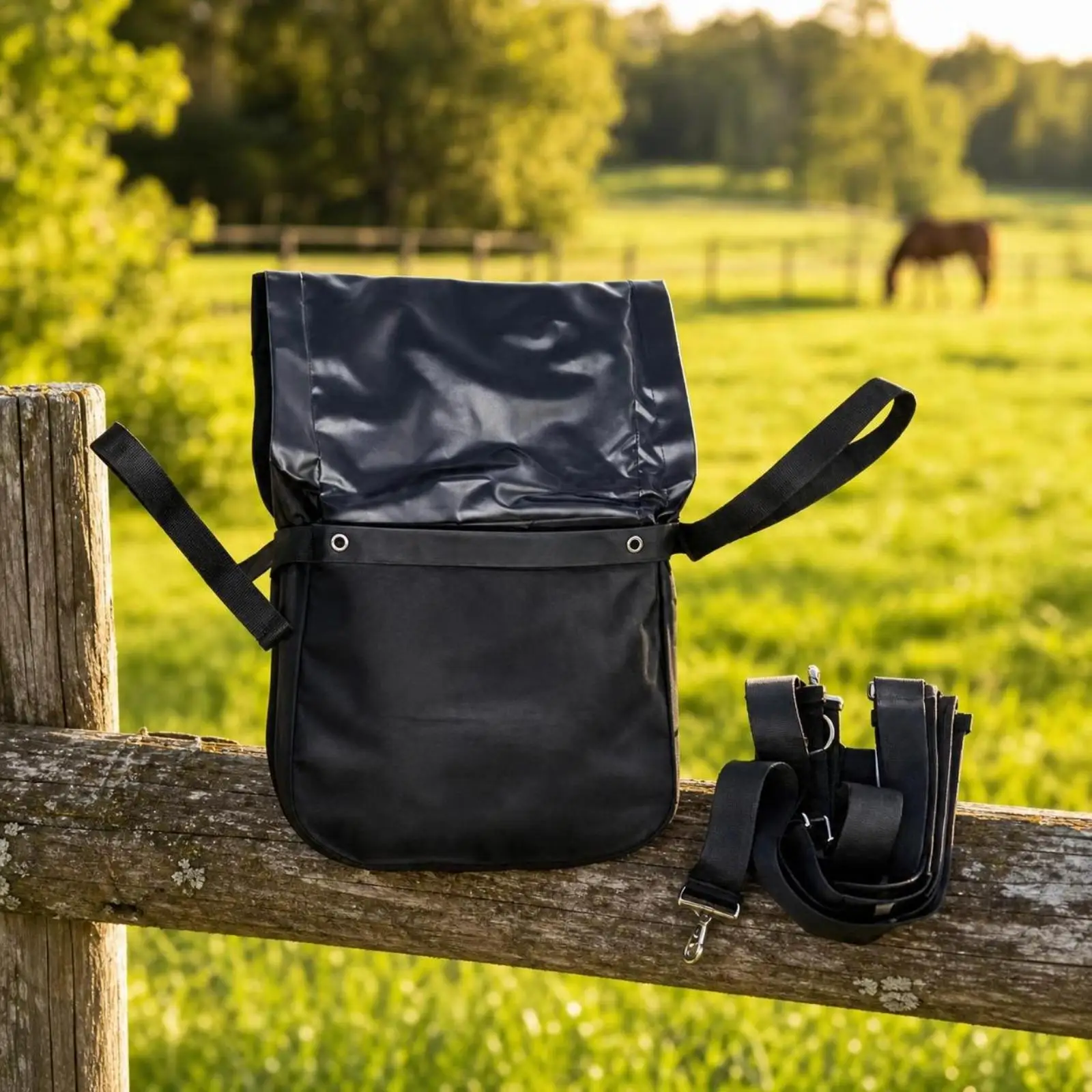 Durable Equine Waste Container Easy Clean Manure Catcher Bag Horse Accessories for Carriage Rides Arena Training