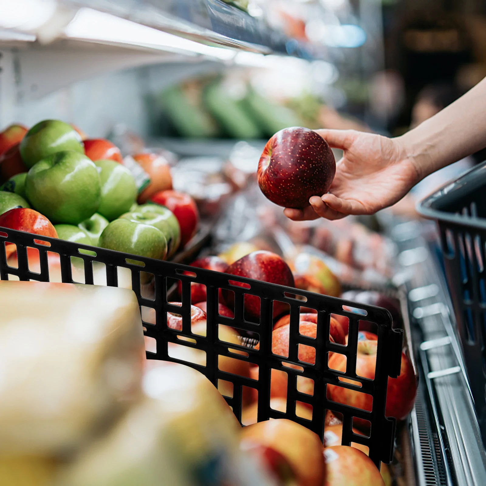 

Fruit Vegetable Classification Partition Sturdy Reusable Guardrail for Supermarket Fresh Food Display Plastic
