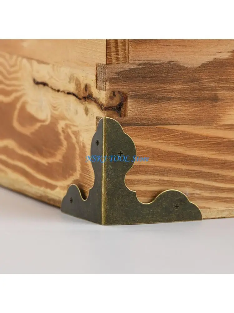 

L8RC 50pcs Multipurpose Decorative Sturdy Metal Stair Corner Guards for Dust Protective and Antique Look in Black Finish
