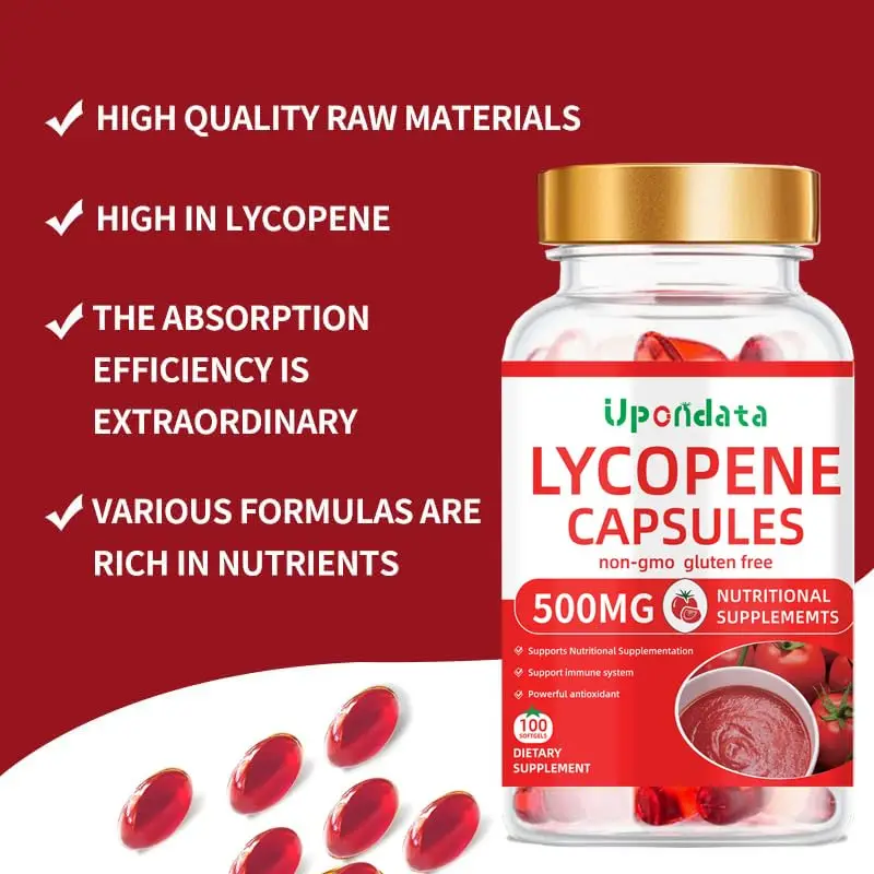 Lycopene Capsules 500mg For Prostatitis,Tomato Extract,Enhance Immunity - Lycopene Supplement - 100 Softgels Gluten-free