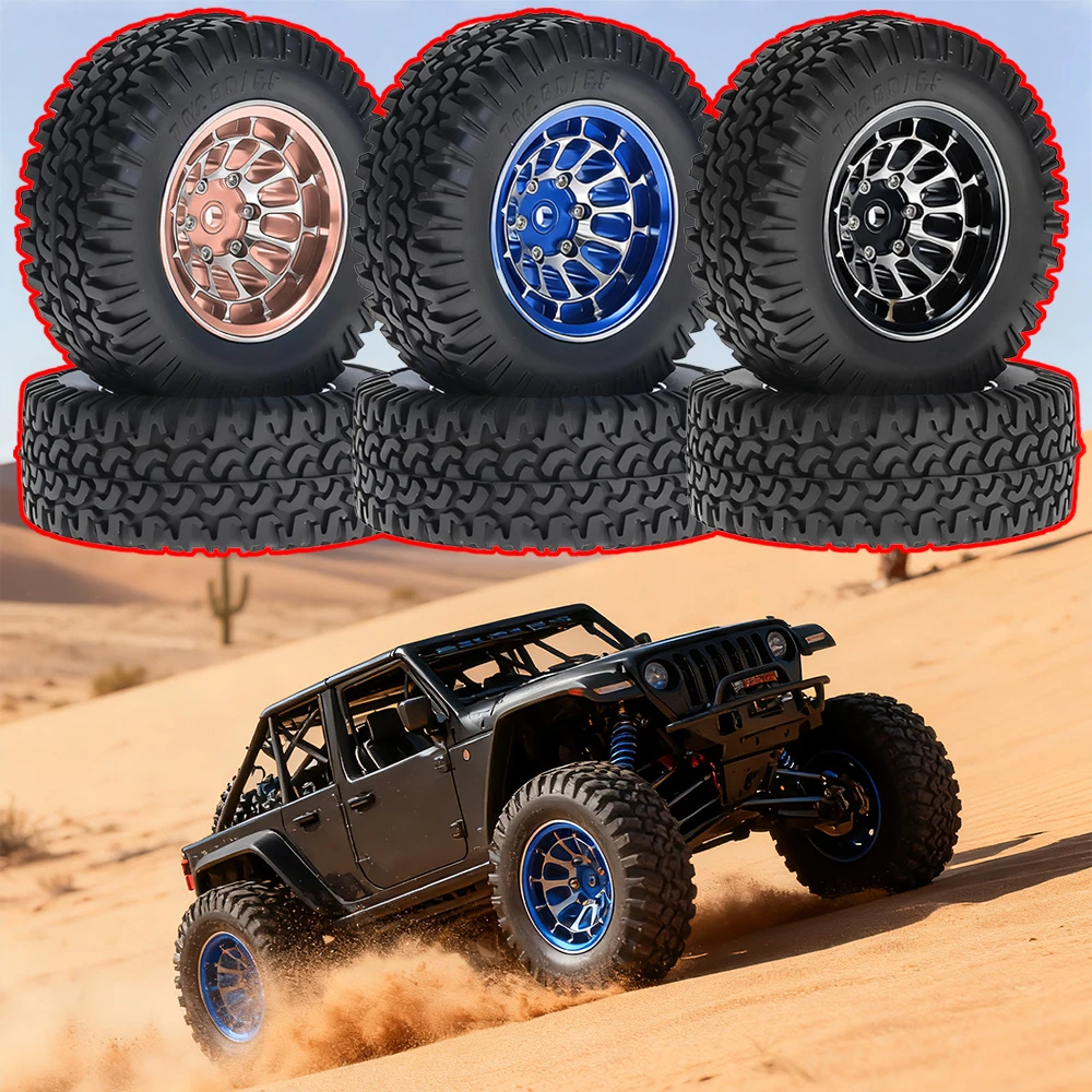 

1,55-дюймовая металлическая ступица колеса + резиновая шина для 1/10 Rc Rock Crawler Cars Axial 90069 Rgt Rc4wd D90 Cc01 Tf02 Lc70