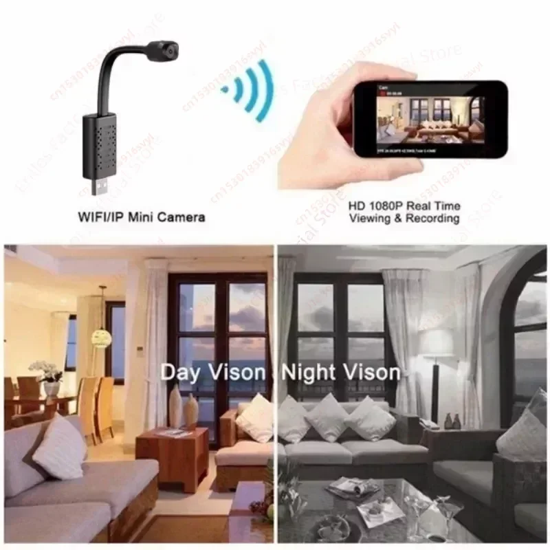 1080P HD Portable Mini Camera Wifi USB IP Webcam Remote View Small Camcorder Night Vision Motion Detection Invisible Espia Cam