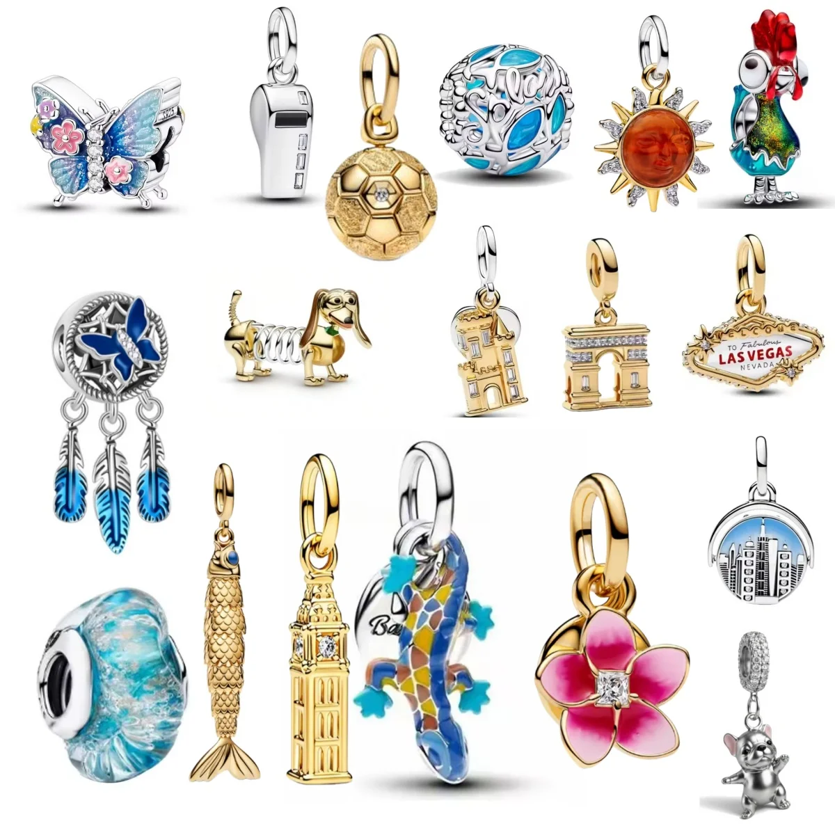 Nouveau Pendentif S925 Fleur de Soleil, Lézard, Chien 2026 – Idéal pour Bracelet Original, Accessoires DIY, Breloques, Bijoux, Cadeaux