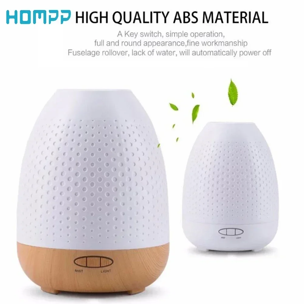 

Ultrasonic Aroma Diffuser Air Humidifier Wireless Bluetooth Wood Grain 7 Color LED Night Lights Freshener for Bedroom 380ml