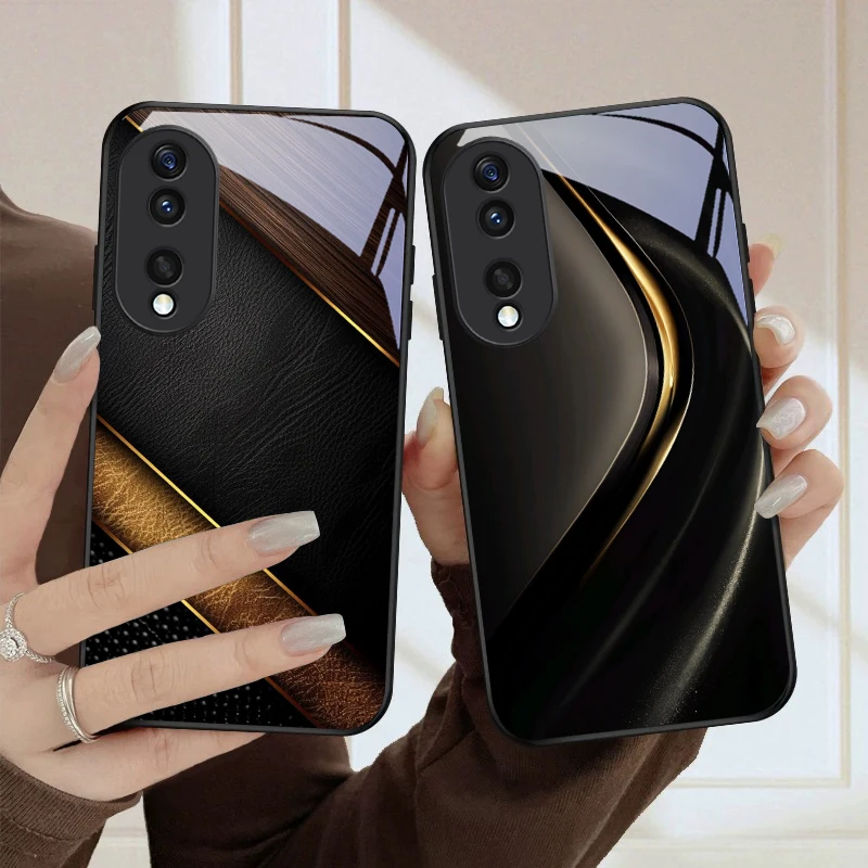 Retro diamond geometry For Honor Magic 4 5 6 Pro 7 X6 X9c X9 X6b X8 X9b X5b X8b 30 Pro+ 50 Pro 70 90 200 Lite Glass Phone Case