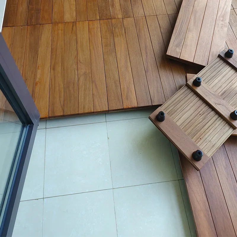 Balcony raised solid wood floor, sun room, garden densely raised, sun protection,anti-corrosion wood waterproof self-paved floor