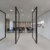 Rainproof Panoramic Glass Entrance Revolving Door Heavy Duty Luxurious Manual Pivot Doors Exquisite UV Protective Glass Doors 2