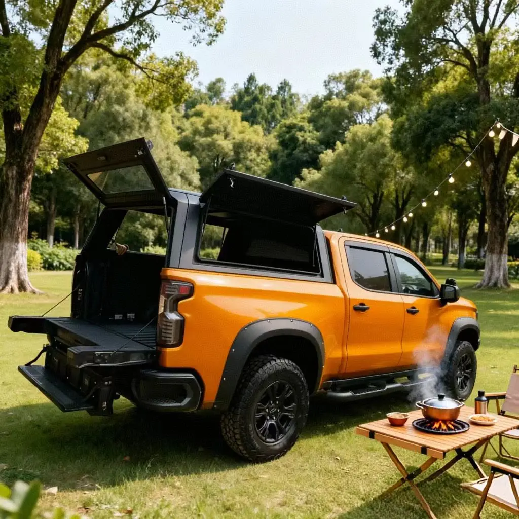 Aluminum Alloy Hard Type Tonneau Cover for Ford's Sierra 2500 2019+ 6.8FT Snap Operation Waterproof Dustproof Key Tailgate Lock