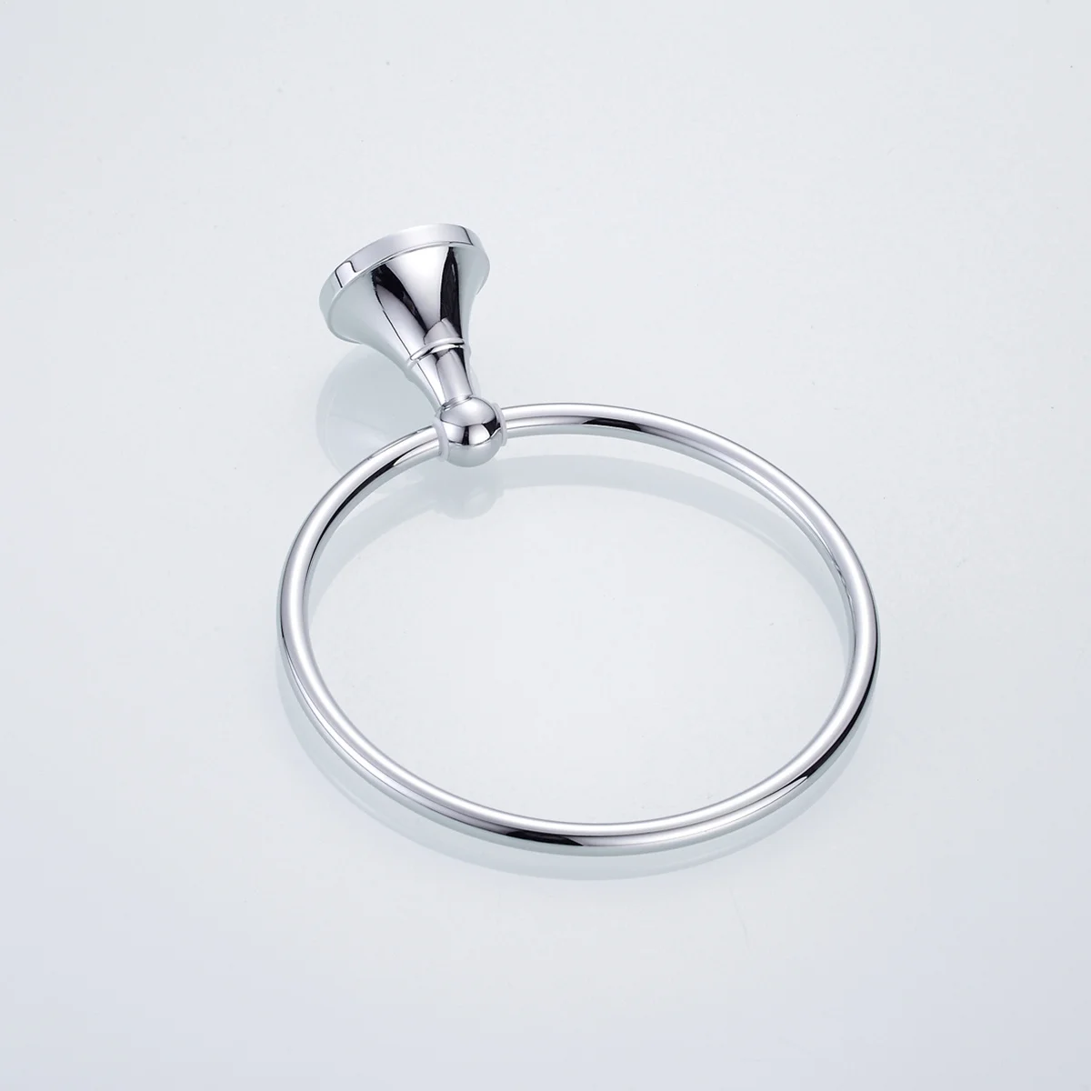 

Towel Ring Round Shape Brushed Chrome Look Elegant Bathroom Fixture for Home Hotel School Bathroom