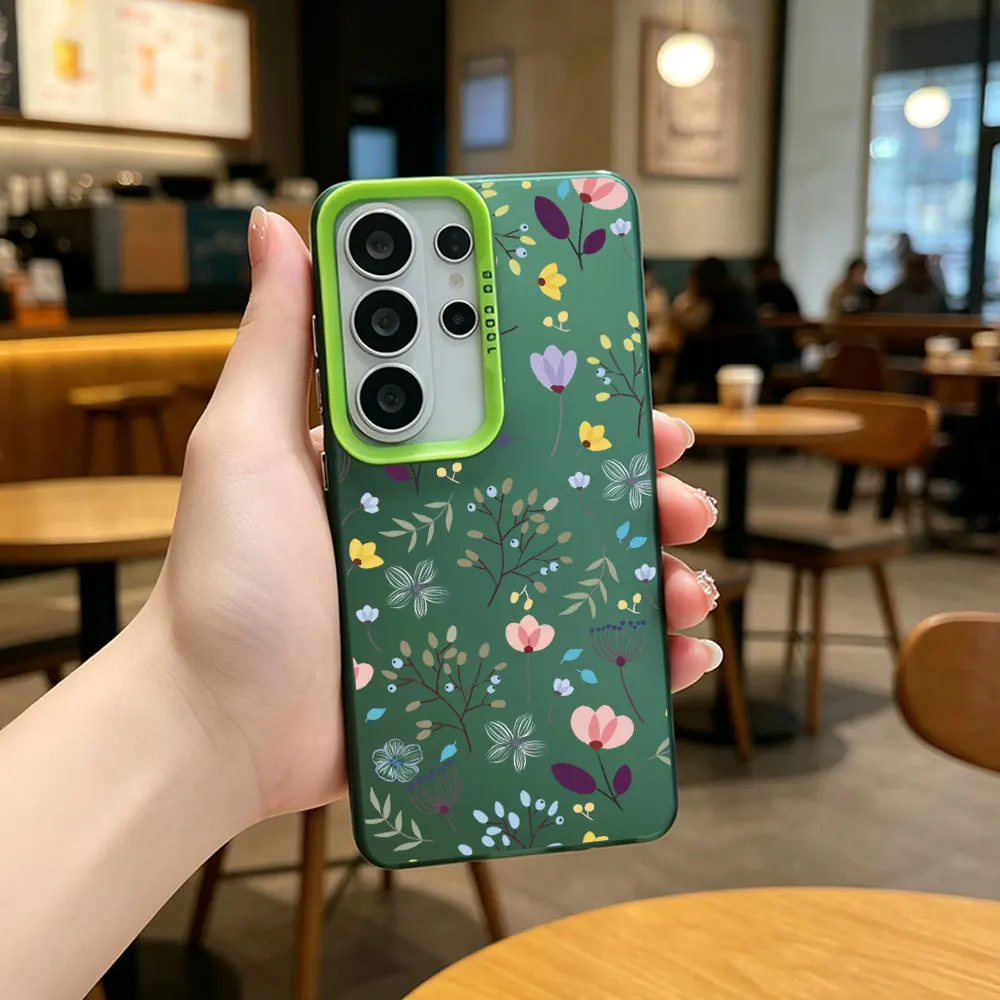 Ditsy Floral Soft Bumper Phone Case For Samsung Galaxy A73 A72 A71 A56 A55 A54 A53 A52 A52s A51 A50 A50s 5G 4G Frosted Cover ﻿