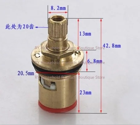 Faucet Accessories with Spring Thickened Ceramic Faucet Hot and Cold Universal All-copper Valve Core