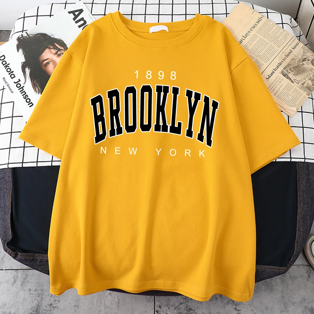 1898 Brooklyn New York  Prints Cotton Tshirt Loose Summer Tshirts Sport Individual Slimclothes Harajuku All-Matchman T-Shirts