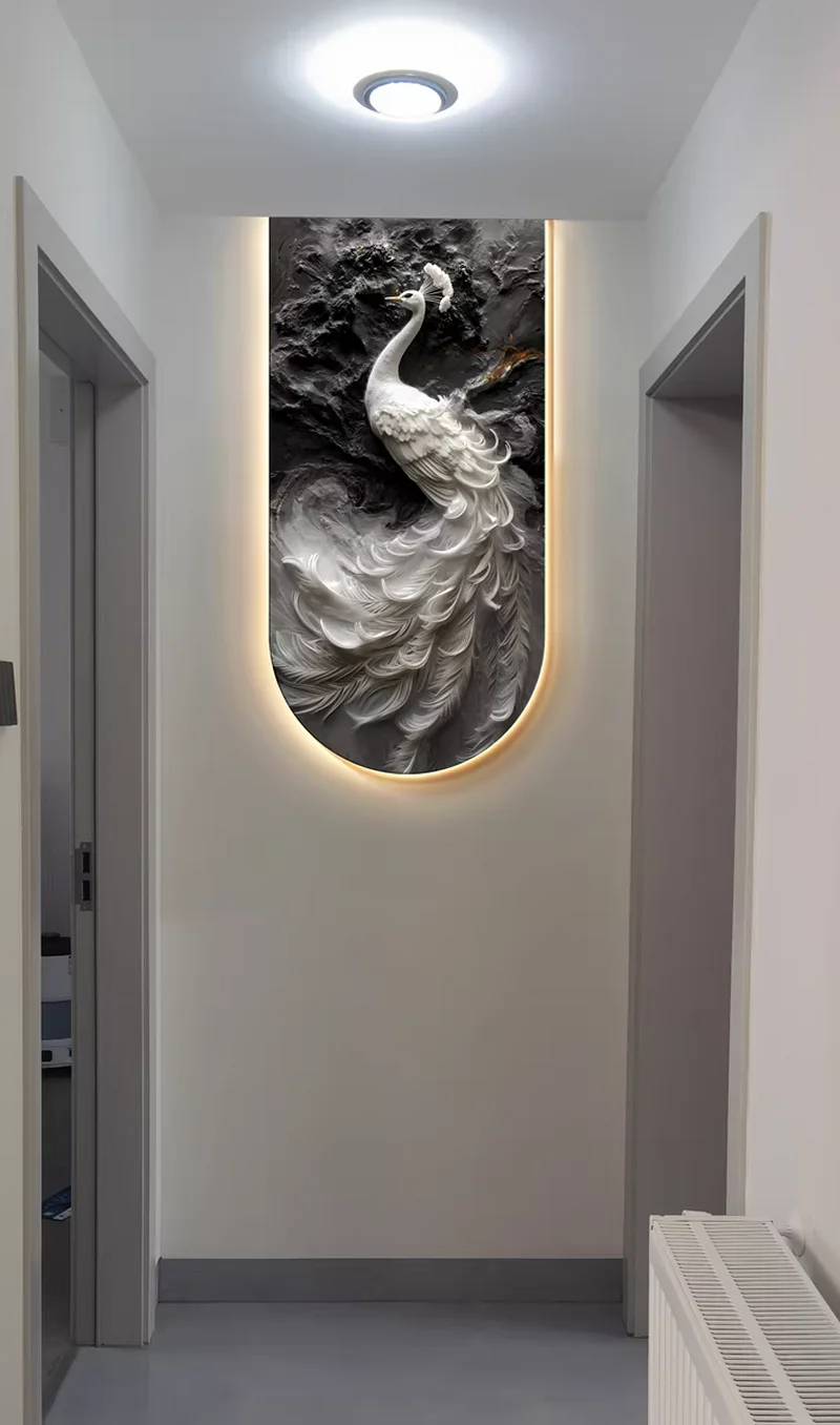 

Modern creative exquisite peacock mural, corridor living room lobby LED wall lights GN850TB