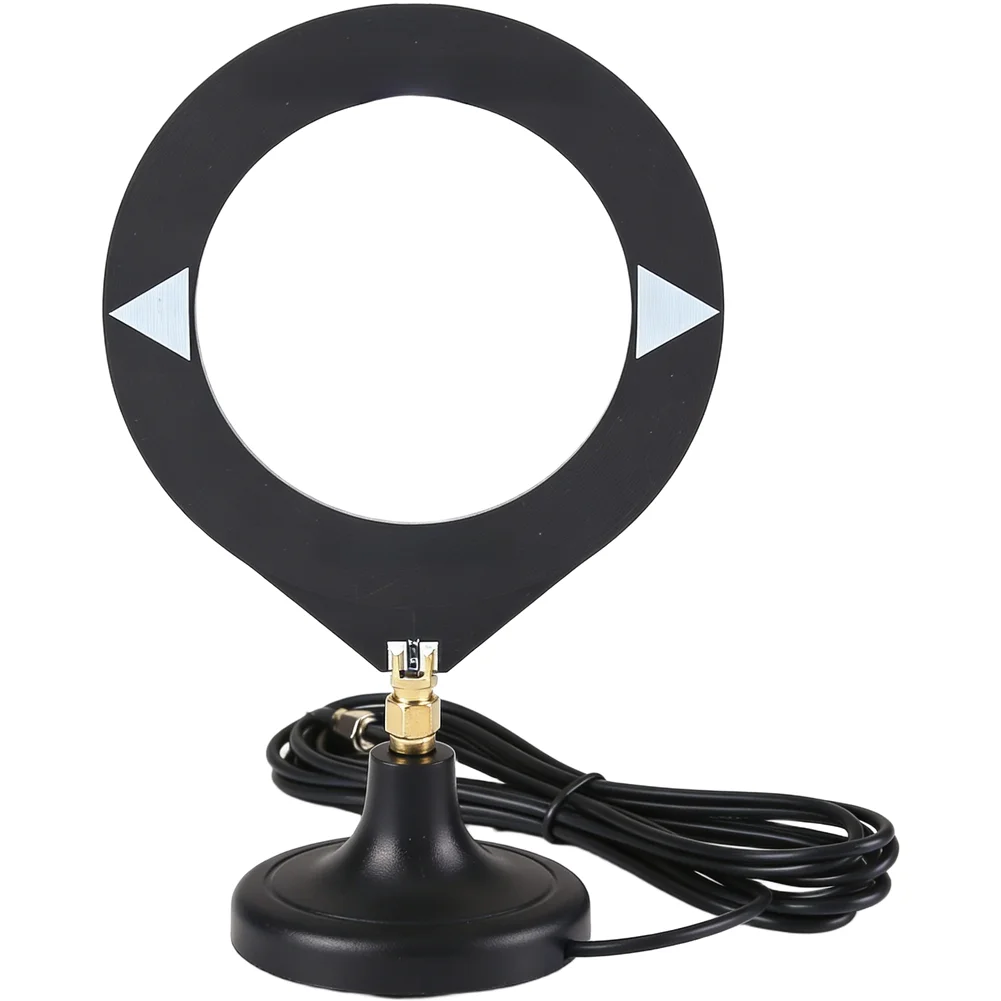 Black PCB Donut for antenna 10kHz-180MHz with For SMA Base and 300cm Extension Cord Compatible with HF VHF SW Receivers