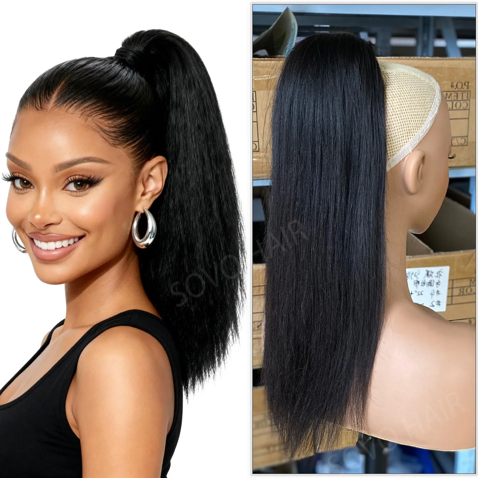 queue-de-cheval-droite-yaki-legere-avec-cordon-de-serrage-cheveux-humains-vierges-18-pouces-100g-plusieurs-couleurs-extension-de-queue-de-cheval-blonde-balayage