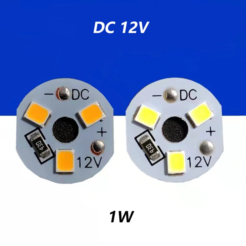 1pc 1W DC12V LED light board 16MM With 5730 lamp beads White Warm light .