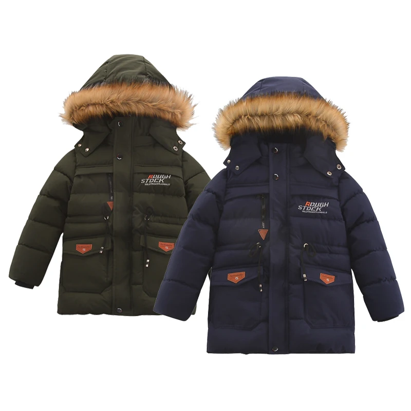 

4 6 8 10 12 14 Years Big Boys Jacket Autumn Winter Plus Velvet Warm Teenager Kids Coat Fashion Zipper Hooded Children Outerwear