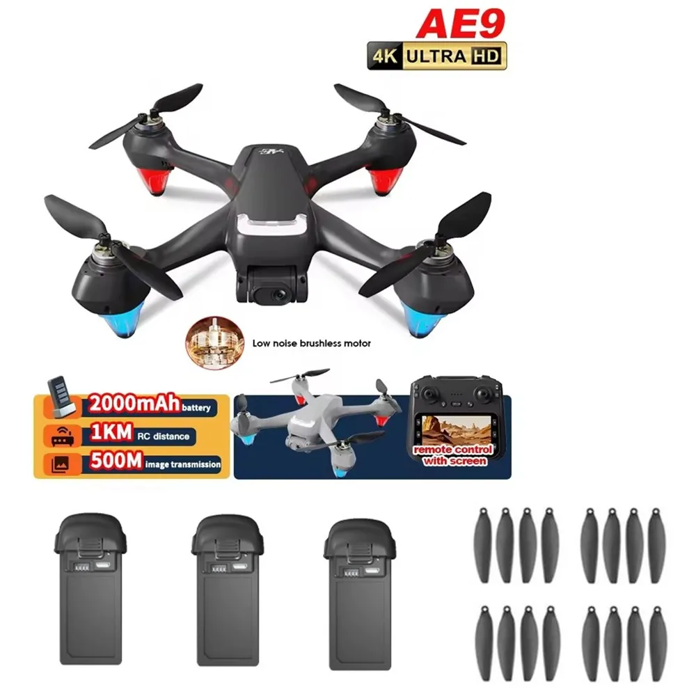 AE9 GPS Drone Accessories 3.7V 2000mAh / Propeller Maple Leaf / For AE9 Drone AE9 Battery Spare Parts