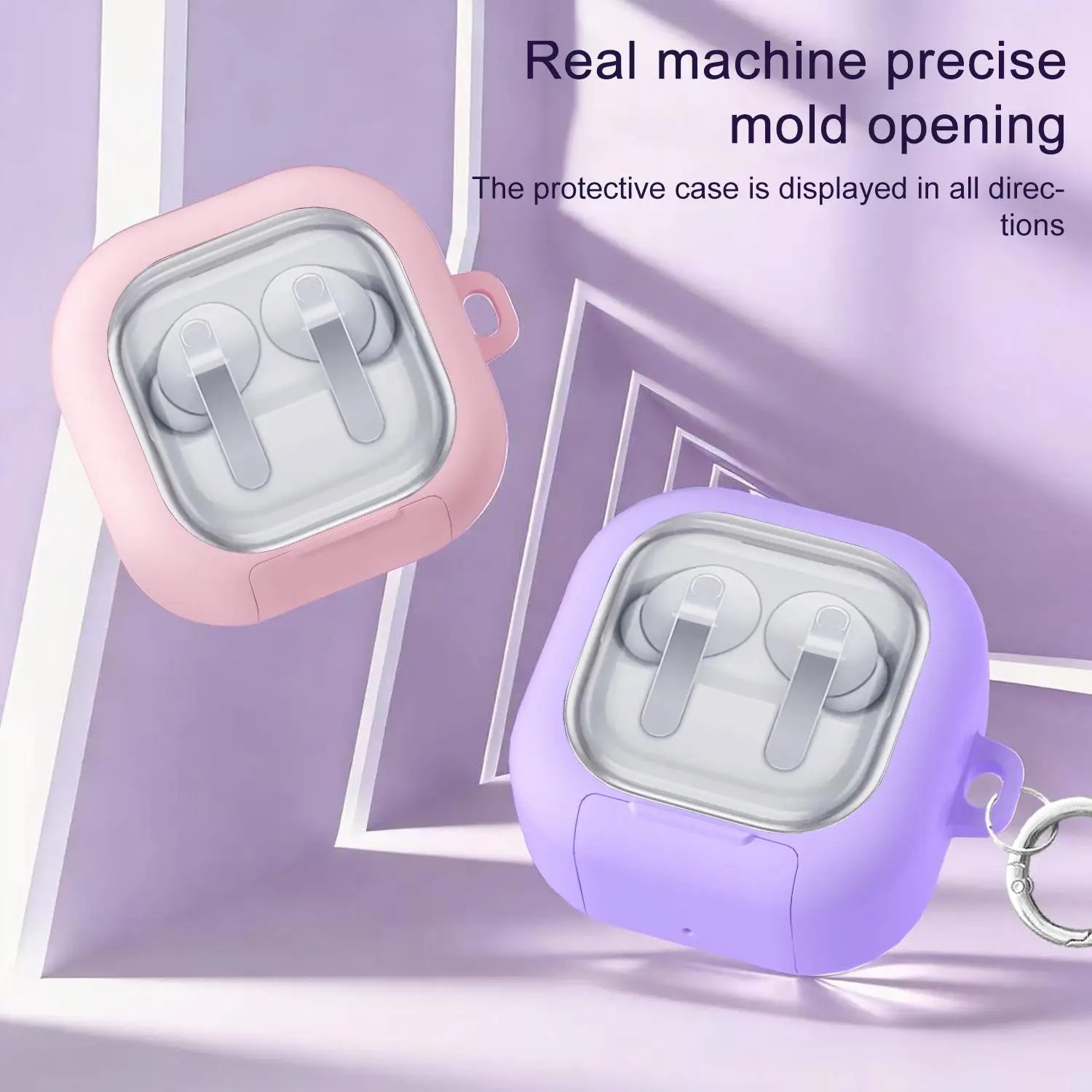 For Samsung Galaxy Buds4 / 4 Pro XDcase Clear Window PC Earphone Case with Holder & Keyring