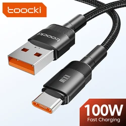 Toocki 100W USB Type C Cable for Xiaomi POCO Samsung Huawei OPPO 6A Fast Charging Charger USB C Data Cord TypeC Cable F