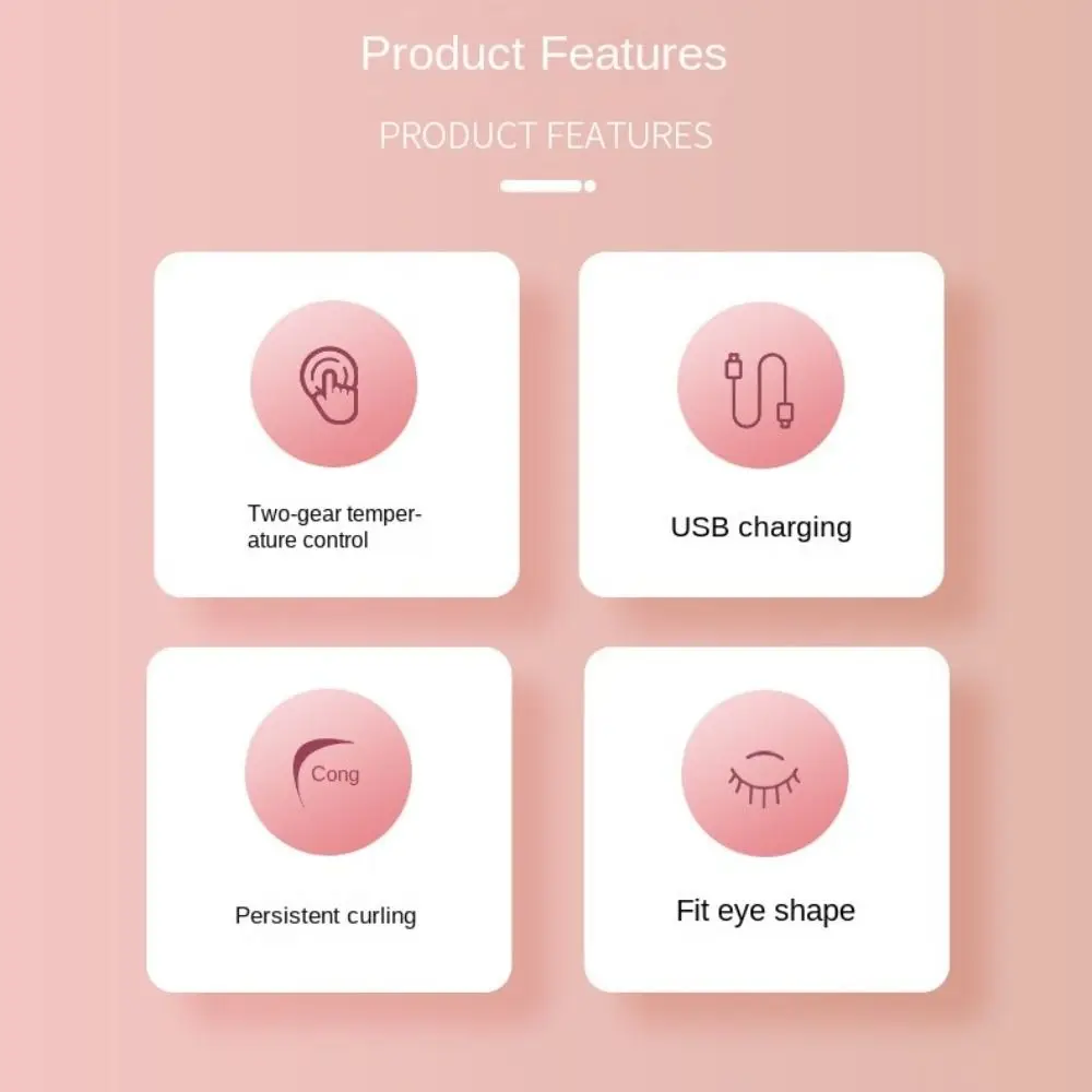 

Use Natural Curl Long Lasting Temperature Control Electric Heated Eyelashes Curler Makeup Accessories Iron Perm Eyelashes Clip