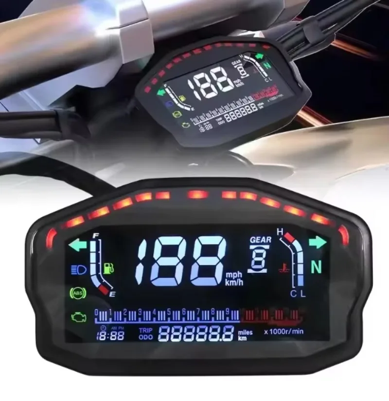 

2025 New StyleMotorcycle And Electric Vehicle Instrument Panel Universal LED High-definition LCD Speedometer Digital Backlight O