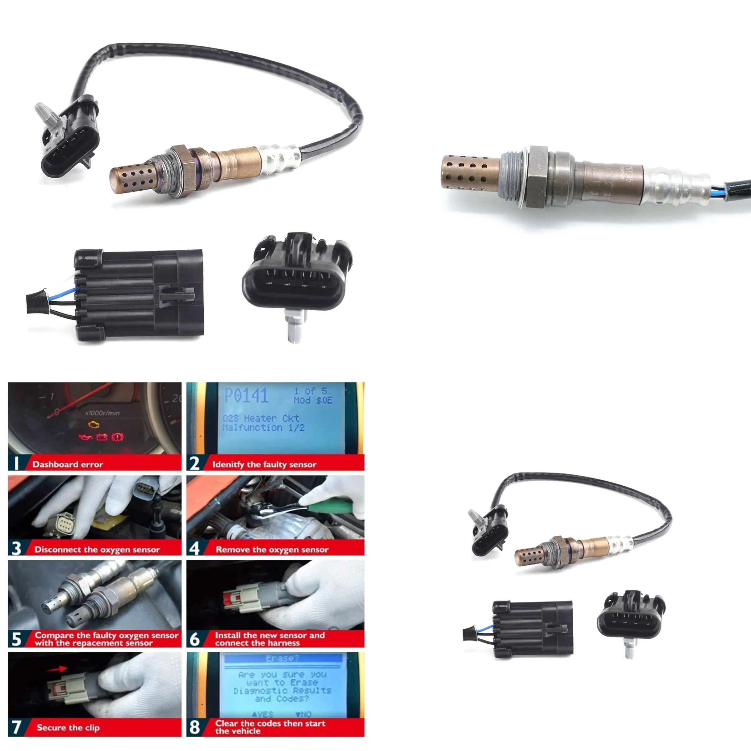 O2 Oxygen Sensor GL-24012 234-4012 19178918, Replacement Oxygen Sensor Compatible with Select Vehicle Models