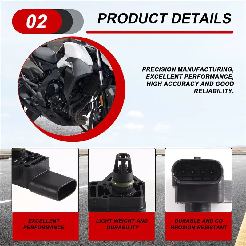 Motorcycle Intake Manifold Absolute Pressure Sensor F01R00E077 For CFMOTO 400NK 650NK 450SR 800NK Models 2016 Through 2025