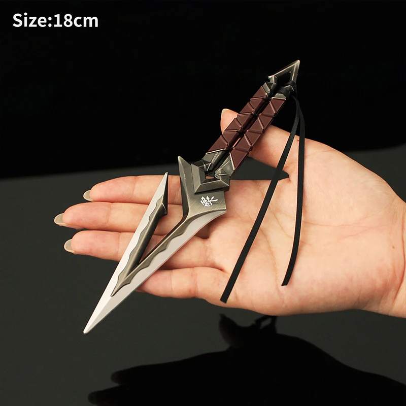 

18cm Metal Weapon Model Alloy Small Knif e Keychain Cos Prop Uncut Ornament Outdoor EDC Tool