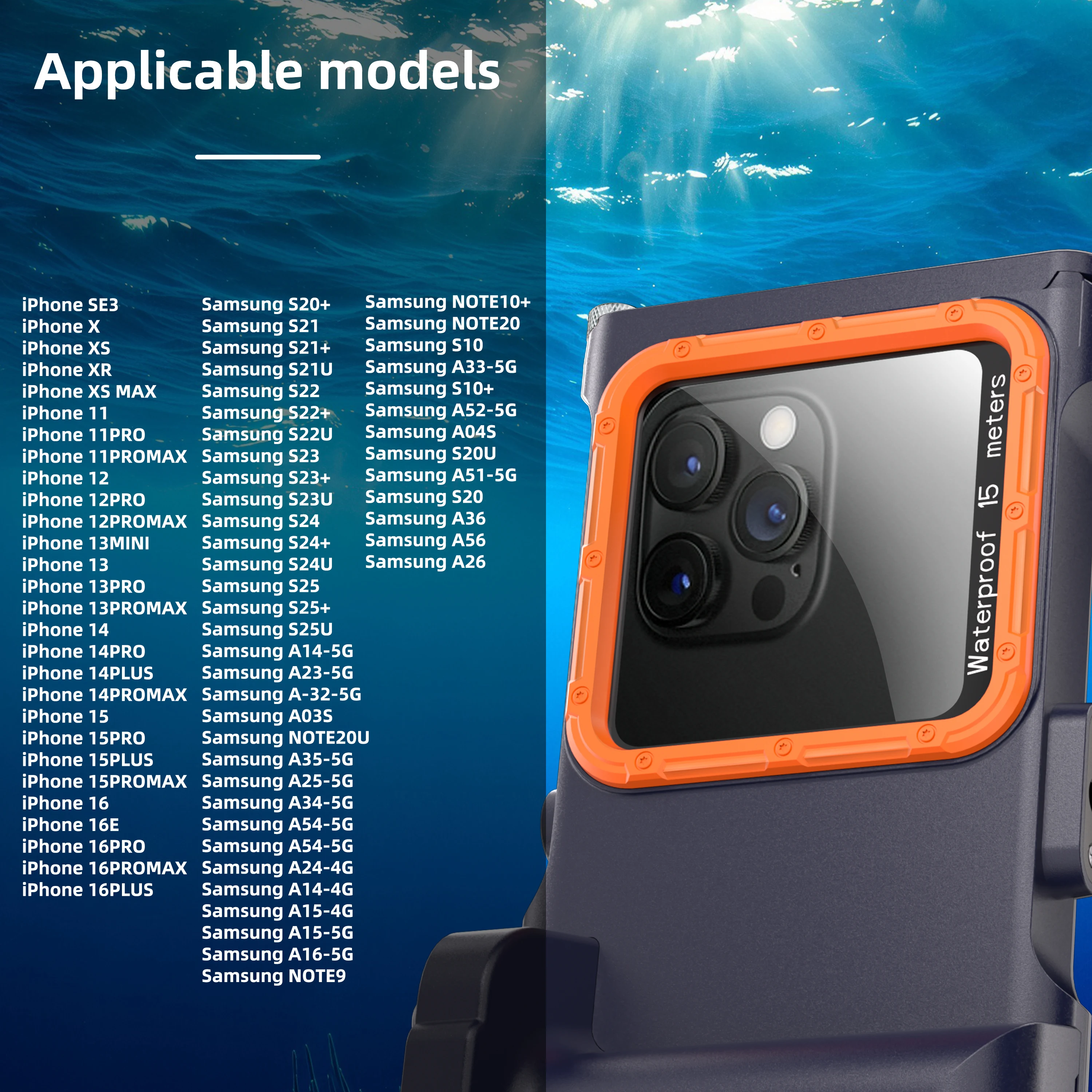 New Upgrade Bluetooth Selfie 15 Meter Deep Diving Swimming Waterproof Case For iPhone Samsung Huawei Xiaomi OPPO VIVO phones