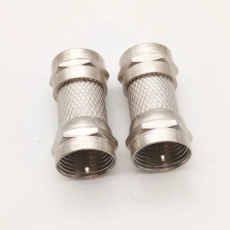 2/5/10pcs Nickel-plated F Type Male Plug Connector Socket to RF Coax TV Aerial Female RF Adapters Silver Zinc Alloy Plug D6