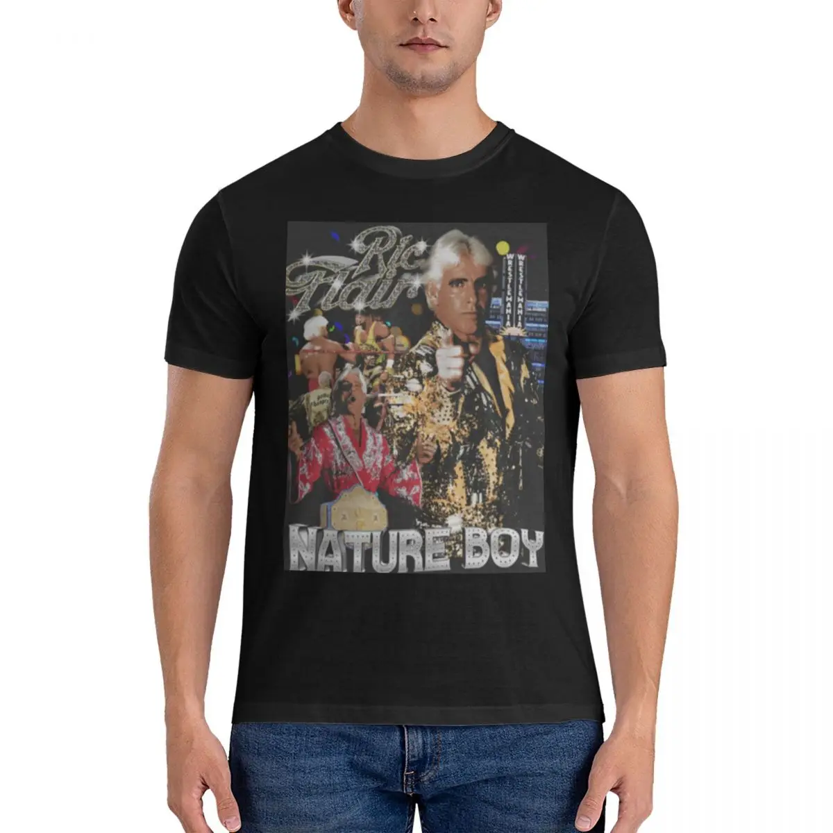 Ric Flair Nature Boy Men T-Shirt Funny Plus Size T Shirts Men's O-Neck Cotton Tees Short Summer Male