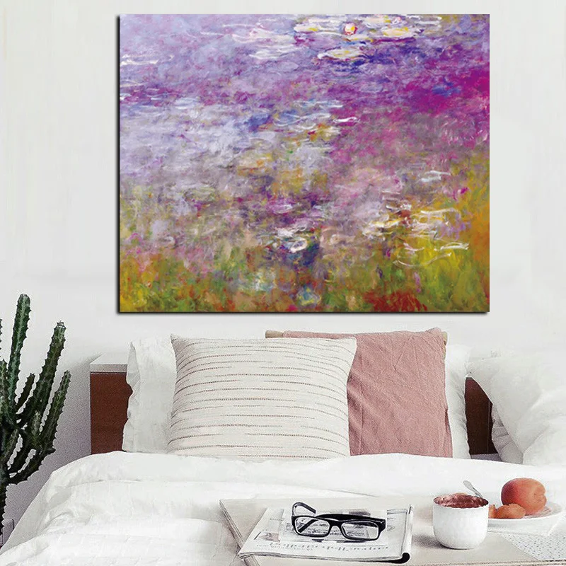 Claude Monet Lotus Posters and HD Prints Landscape Oil Painting on Canvas Art Cuadros Impressionist Wall Picture for Living Room