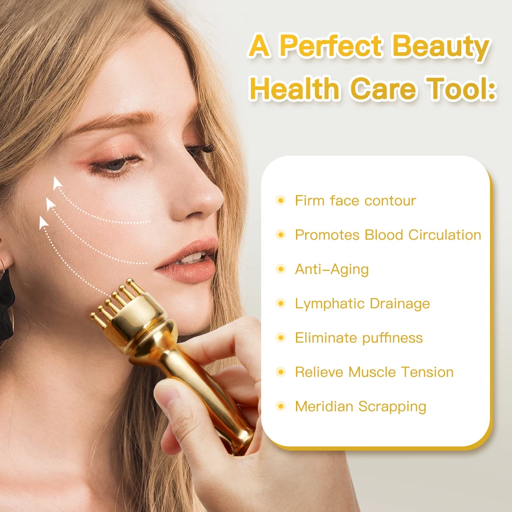 Pure Copper Facial Massager Body Scraping Face Neck Lifting Meridian Acupoint Cellulite Remover Wrinkle Guasha Beauty Skin Care