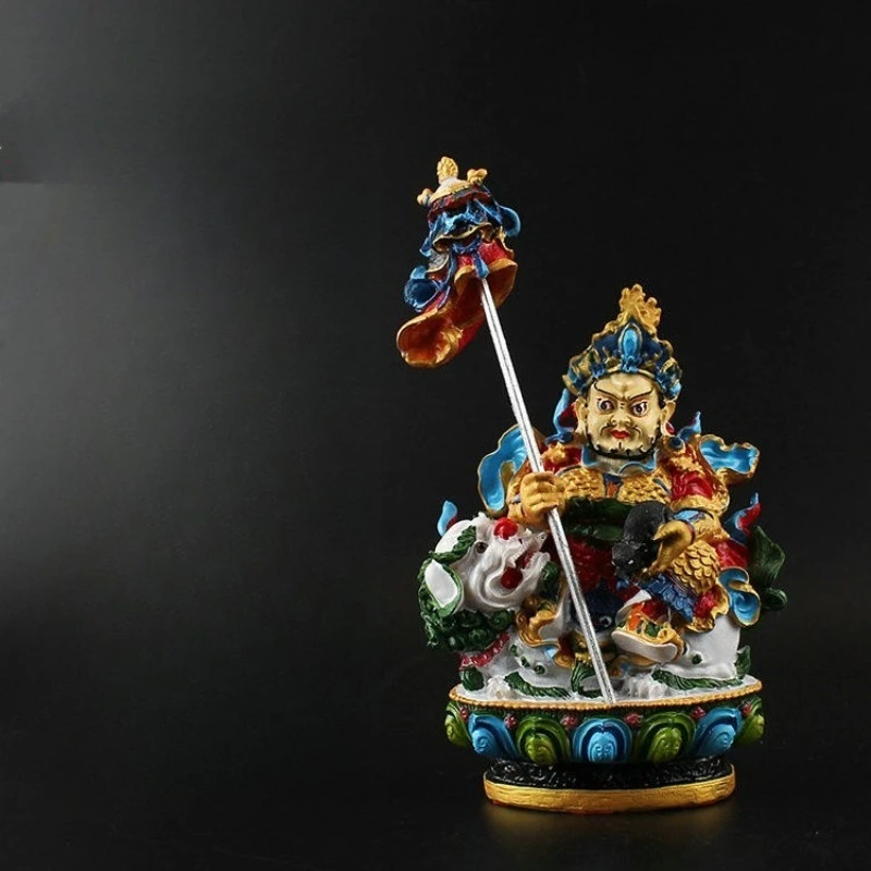 Treasure King Buddha Statue Tibetan Guardian God of Wealth Resin Painted Household Ornaments and Decorations Buddhist Supplies