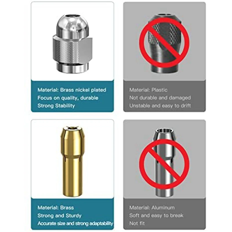 드레멜용 황동 콜릿, 교체 4485, 퀵 체인지 로터리 드릴 너트 도구 세트, 금속 체인지 콜릿 너트 2 개 포함, 10 개