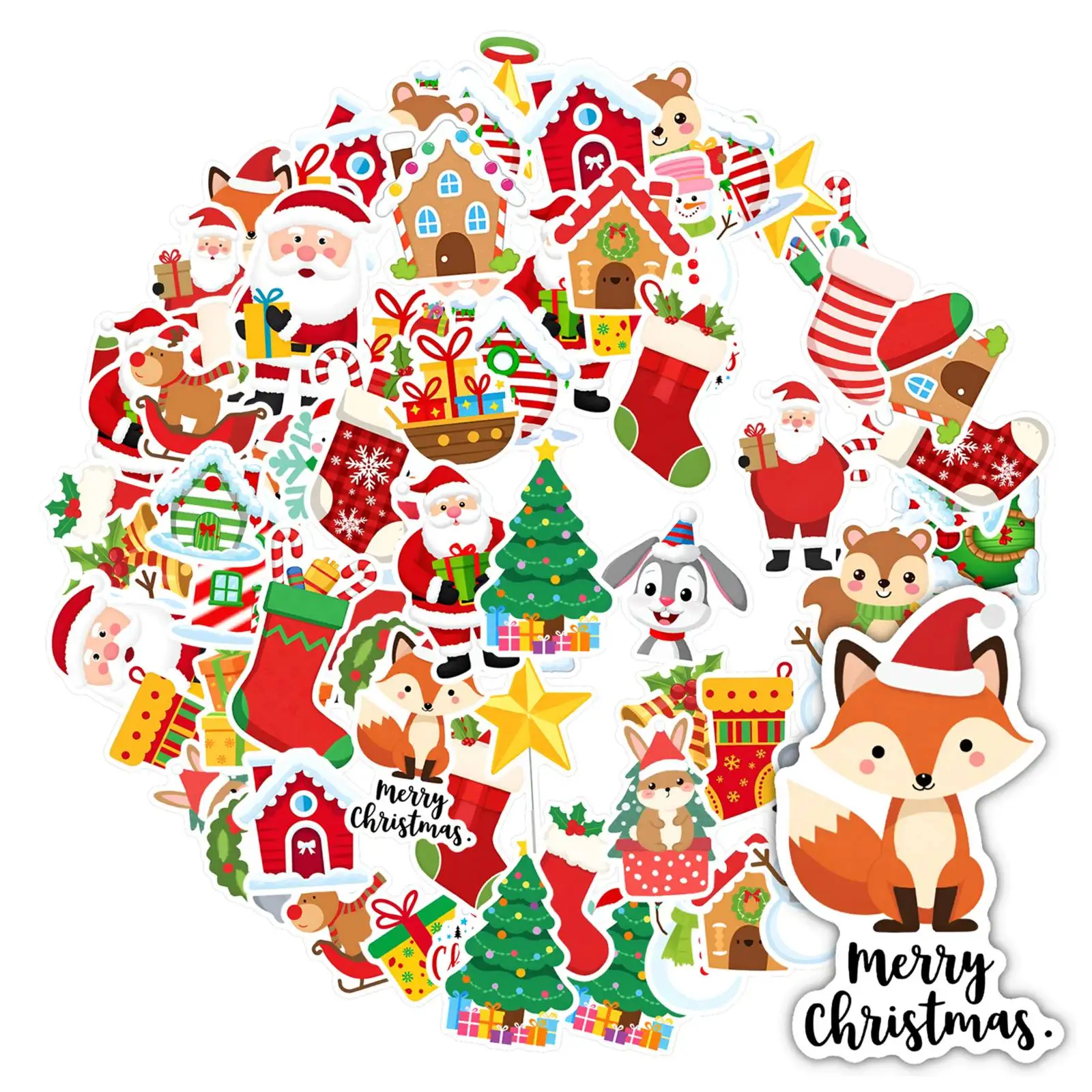 

35pcs-50pcs Playful Reindeer Stickers Colorful Snowman DIY Stickers Snowman Stickers For Guitar DIY Skateboard Laptop Luggage