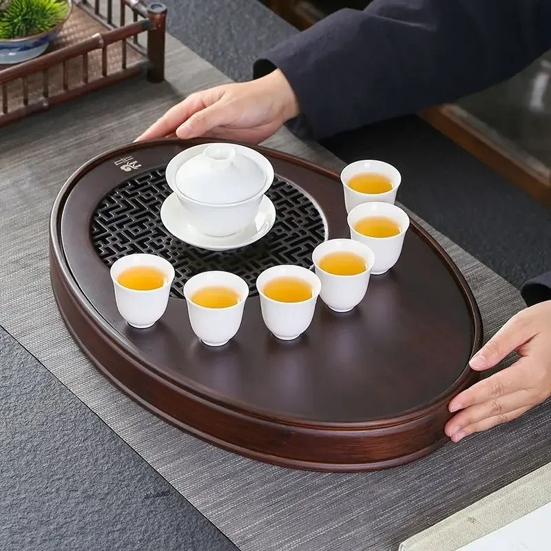 Solid Wood Tea Tray Drainage Water Storage Kung Fu Set Drawer Tea Board Table Chinese Tea Ceremony Tools