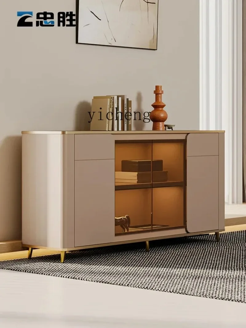 1-b7 Low Cabinet Bookcase Storage File Cabinet Glass Door Wooden Household Storage Small