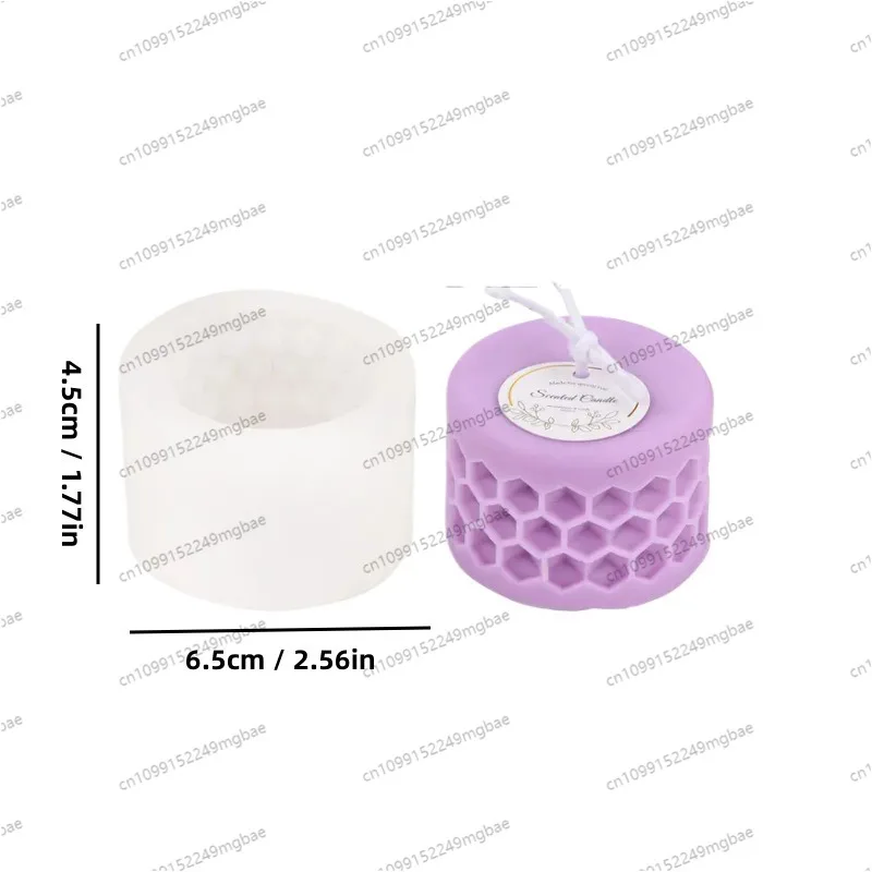 Honeycomb honeycomb cylindrical scented candle mold DIY diffused plaster home ornament silicone mold