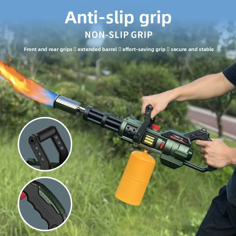 New Outdoor Portable Strong Fire Windproof Blowtorch, One-button Ignition, Large Caliber, for Weeding and Snow Removal