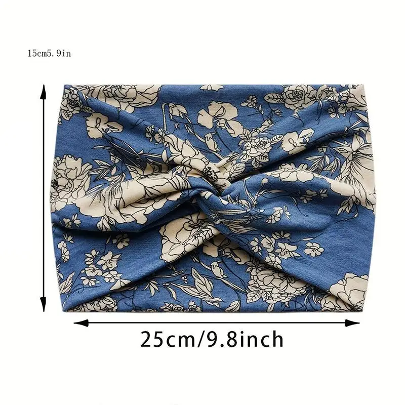 1 Stück Turban Paisley Twist Stirnband Damen Stirnbänder Breites Haarband für Frauen Großes Sport-Workout-Stirnband Dehnbares Rutschfestes Haarband – Detail 7