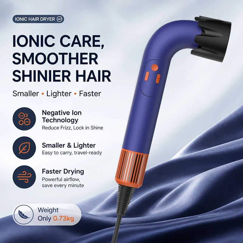 2026  1400W Bent Pipe Hair Dryer High-speed Home Hair Salon Strong Wind Silent Hair Care High-speed Dry Hair Dyer