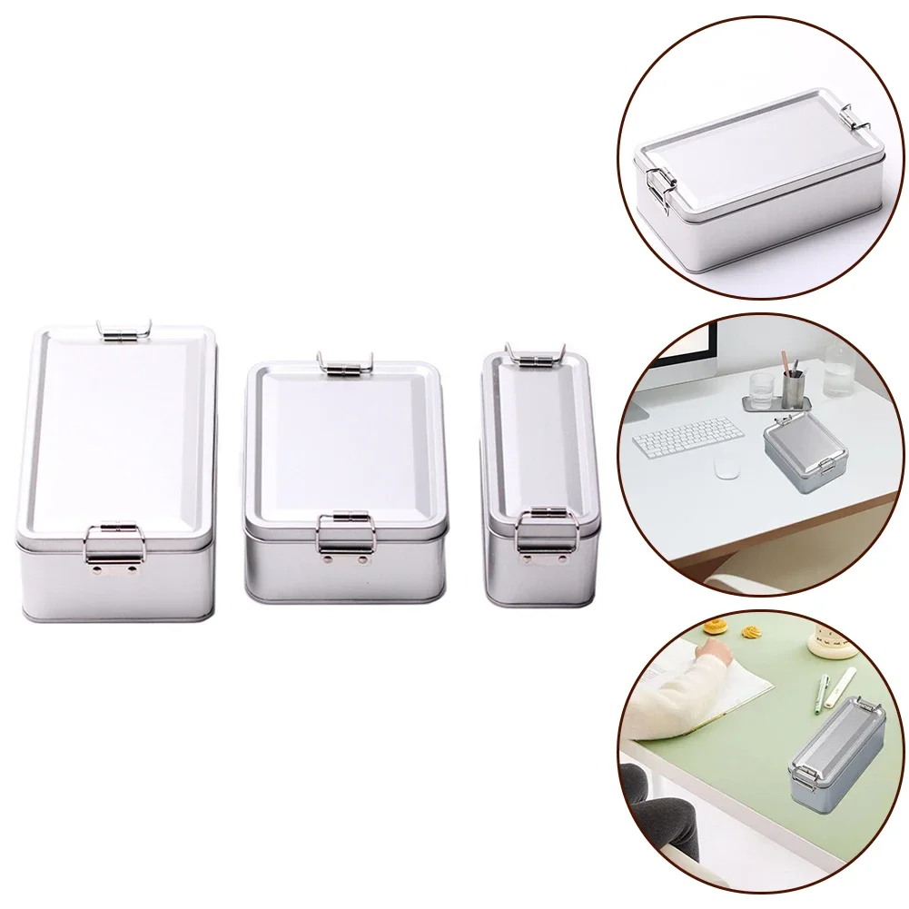 علب تخزين معدنية بإبزيم، عدد ملاحظات لطيف من قطع محتوى العبوة، مستطيلة مع أغطية، صناديق كوكيز تدوم طويلاً #6